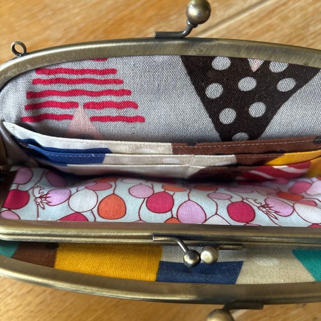 ミナペルホネン　がま口ポシェット　ハンドメイド