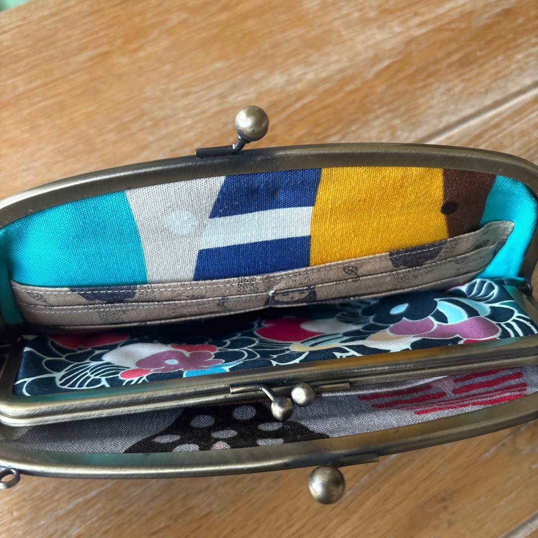 ミナペルホネン　がま口ポシェット　ハンドメイド