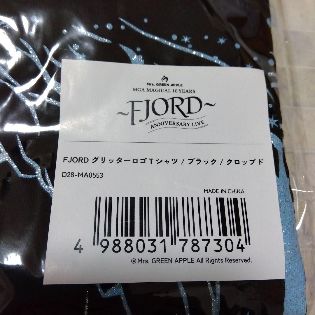 FJORD　グリッターロゴTシャツ　ブラック　レディース　クロップド　Mサイズ