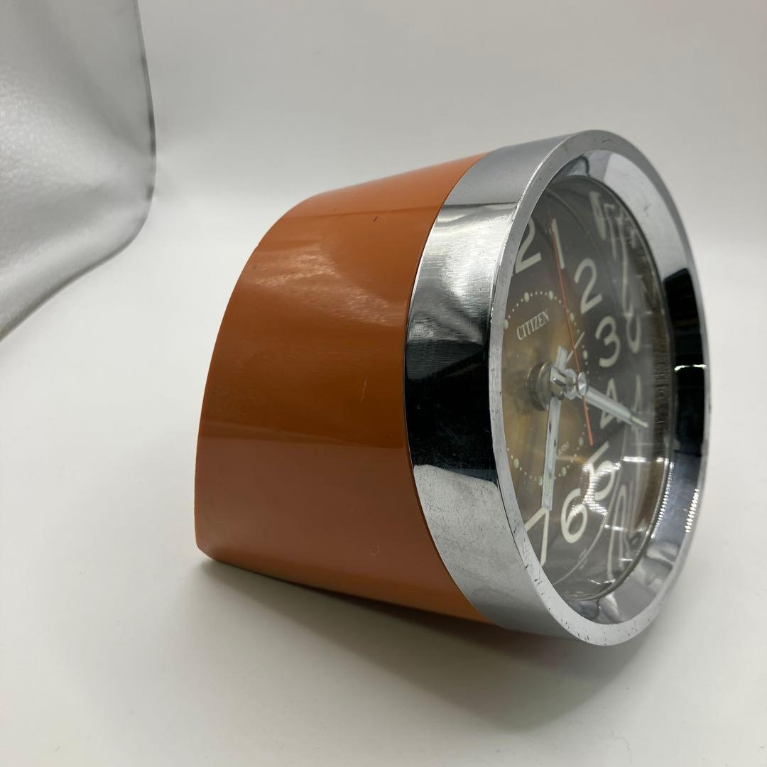 CITIZEN 手巻き置時計 ポストモダン レトロ　レトロポップ　オレンジ