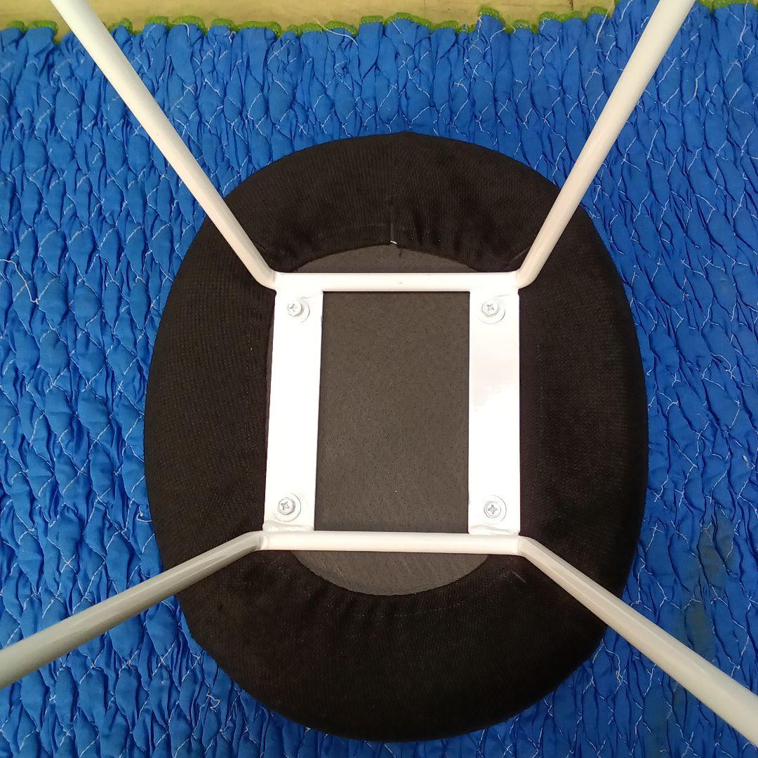 相合家具 カウンターチェア ハイスツール 布生地/ブラック 白塗装脚 ⑥