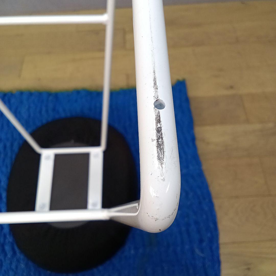 相合家具 カウンターチェア ハイスツール 布生地/ブラック 白塗装脚 ⑥