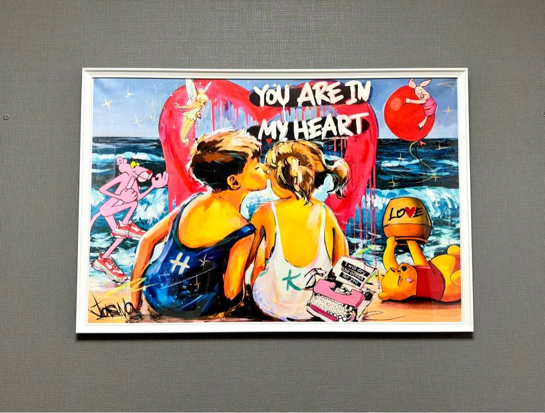 No.143フレーム付きキャンバスアート　オマージュアート　バンクシー　絵画