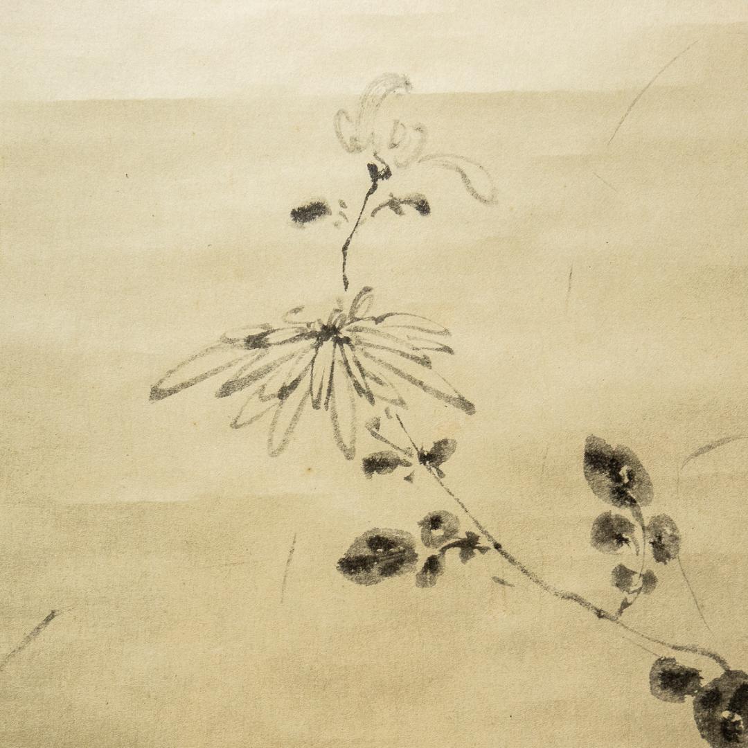 掛軸-1369　松尾芭蕉　菊の香や自画賛　講談社　限定700部　印刷工芸作品