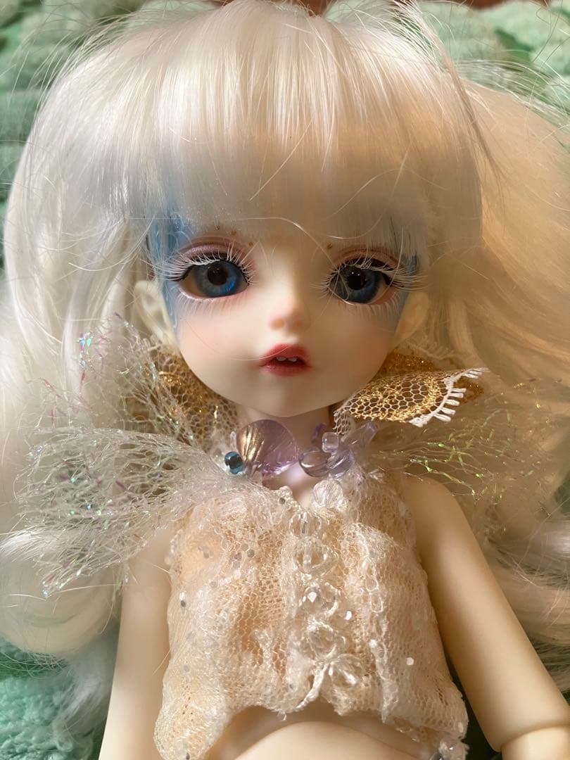 マーメイド 球体関節人形 bjd 人魚 カスタムドール ブルー 童話 フルメイク