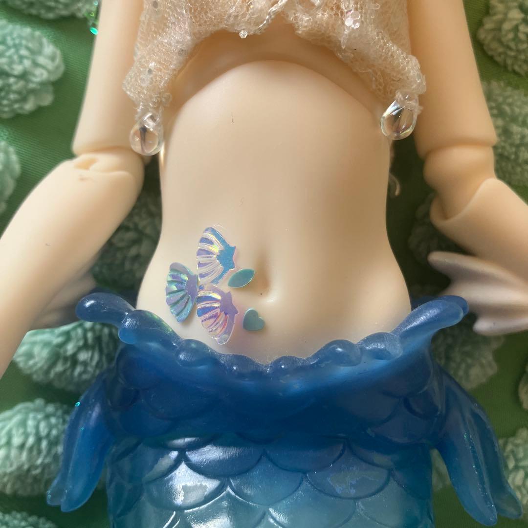 マーメイド 球体関節人形 bjd 人魚 カスタムドール ブルー 童話 フルメイク