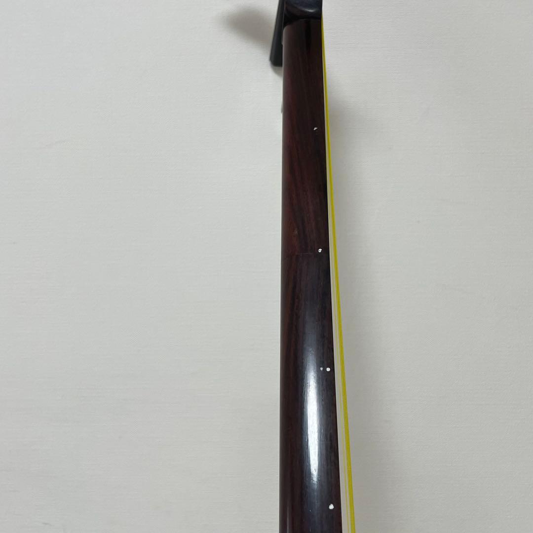 ★良品★ 三味線 細棹 紫檀 丸打胴 和楽器　長唄　人工皮　新品弦交換済み♪