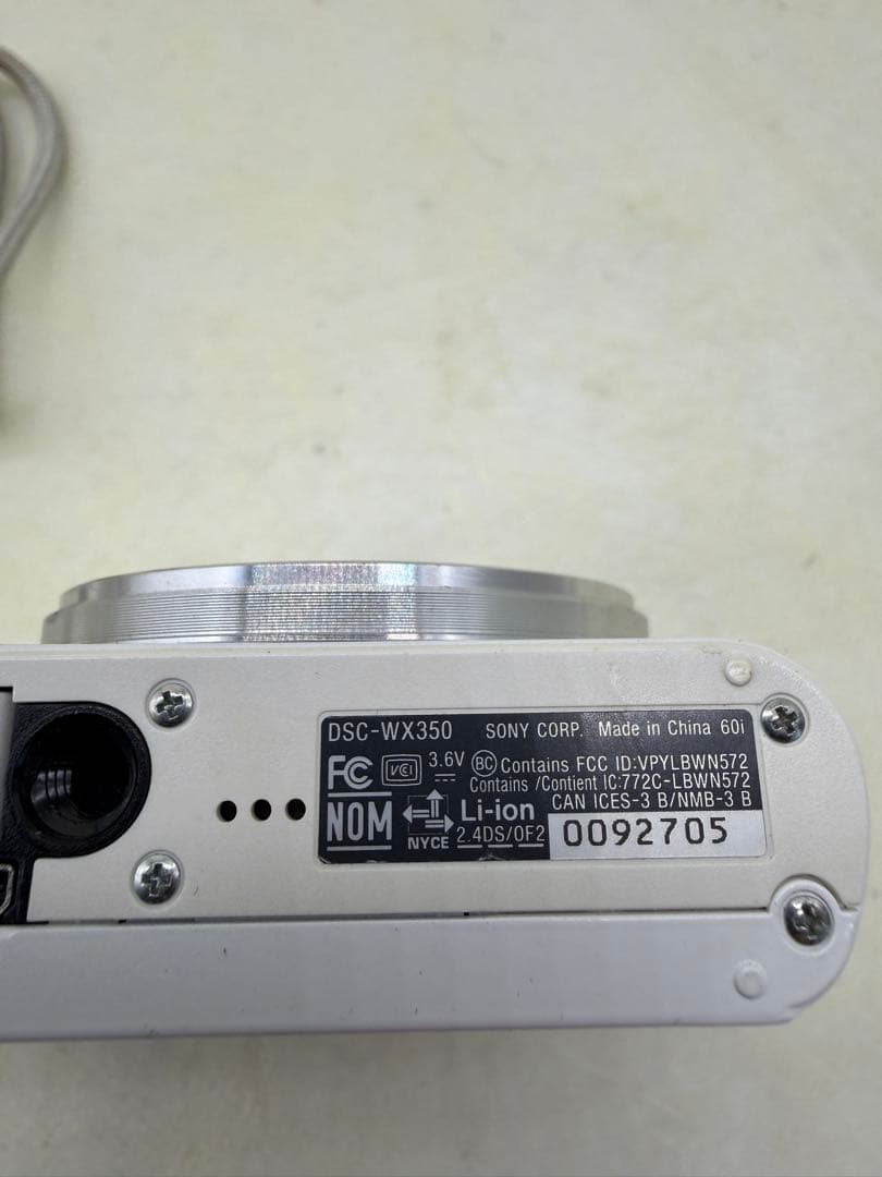 動作確認済　Sony DSC-WX350 ホワイト