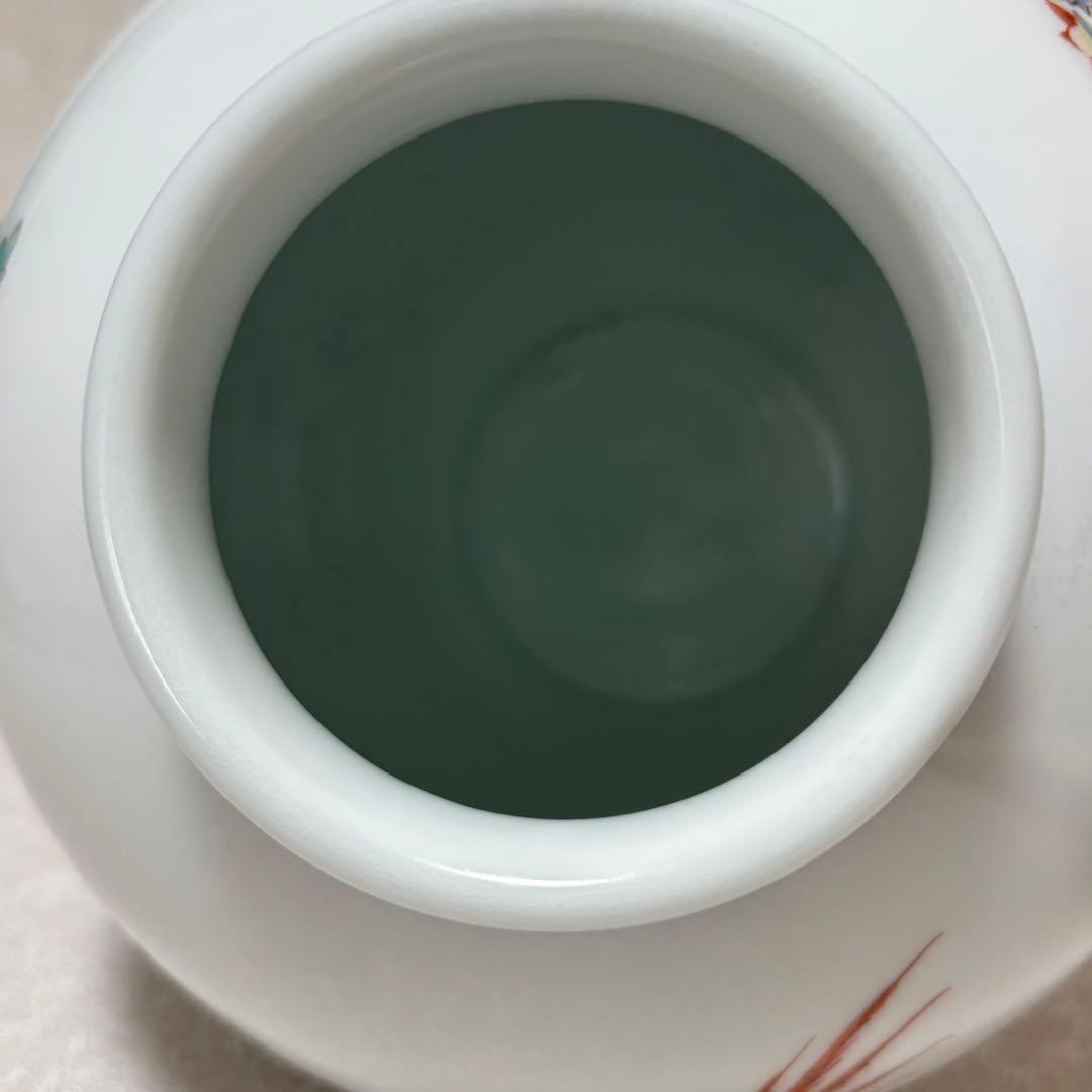 十四代 酒井田柿右衛門 染錦 花鳥文 花瓶 共箱 有田焼