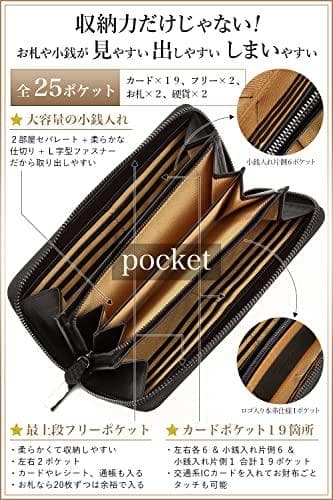 [ブランゼ] 財布 メンズ 長財布 イタリアン カーボンレザー YKK製 DXT