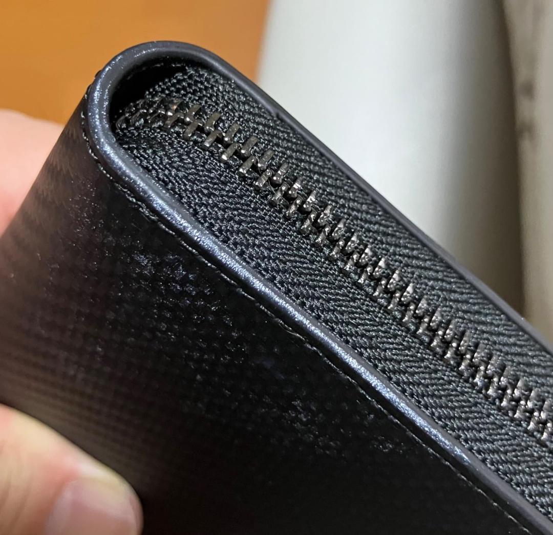 [ブランゼ] 財布 メンズ 長財布 イタリアン カーボンレザー YKK製 DXT