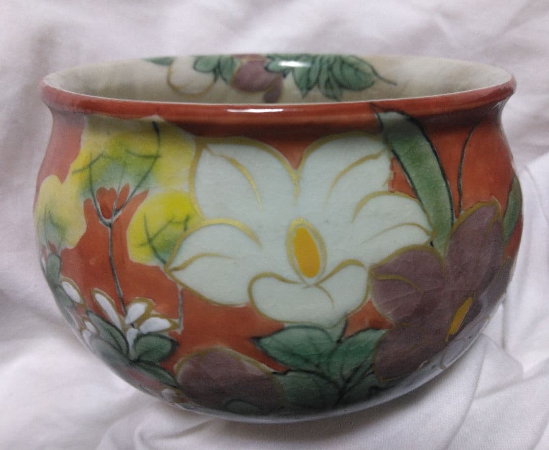 陶あん　清水焼　京焼　紫陽花　秋草　器2点　used品