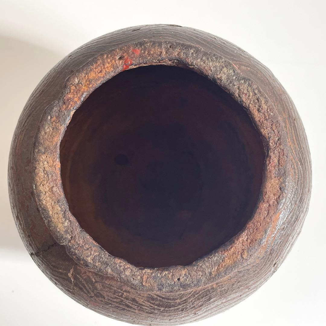 古唐津 古武雄 刷毛目櫛目波状文壺 ニュウ多い 状態考慮 検）南蛮 古備前