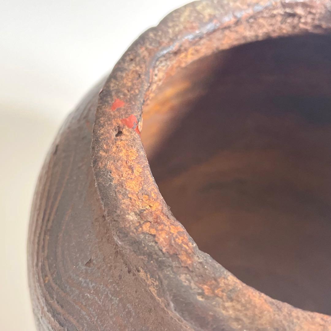 古唐津 古武雄 刷毛目櫛目波状文壺 ニュウ多い 状態考慮 検）南蛮 古備前