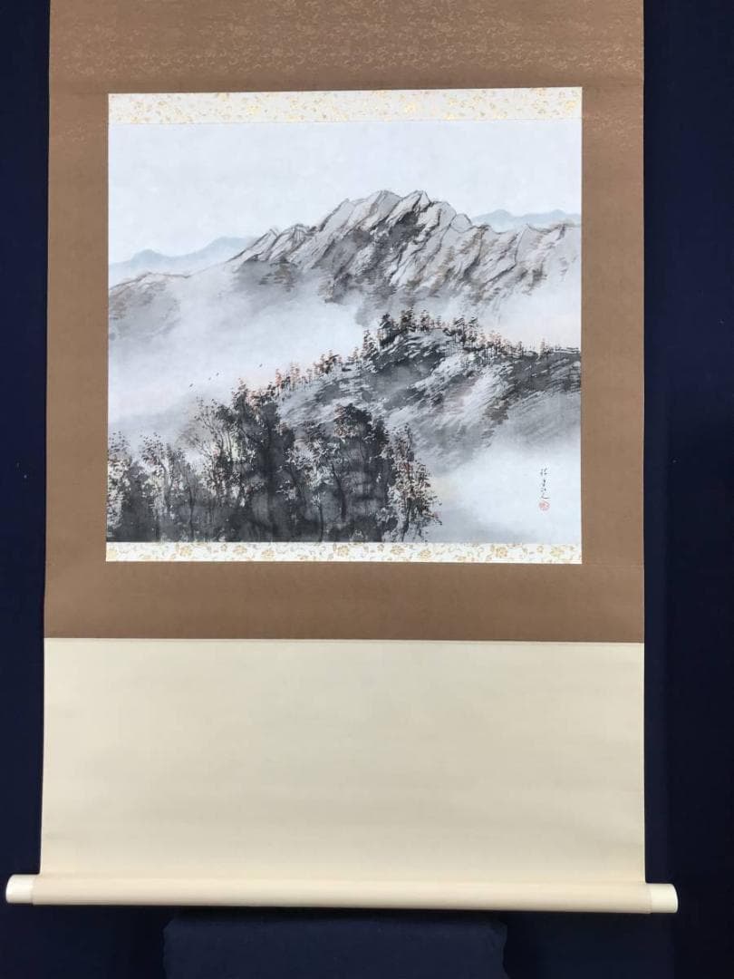 【複製】松林桂月/秋山晩趣図/山水図/工芸品/掛軸/名家伝来/AC-490