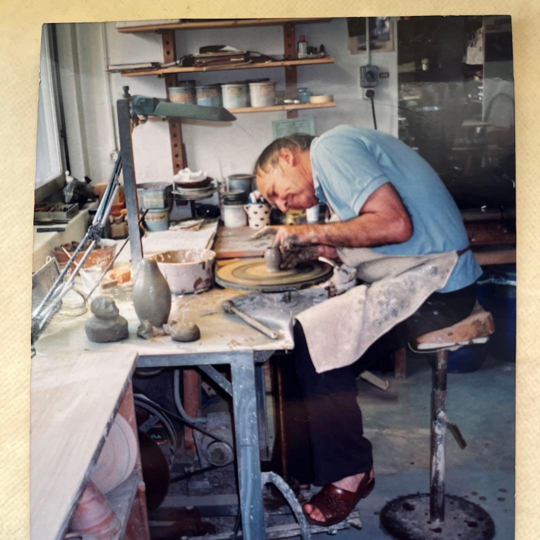 フクロウ　オブジェ　ハンドメイド陶器　スイスJacob Gelzer