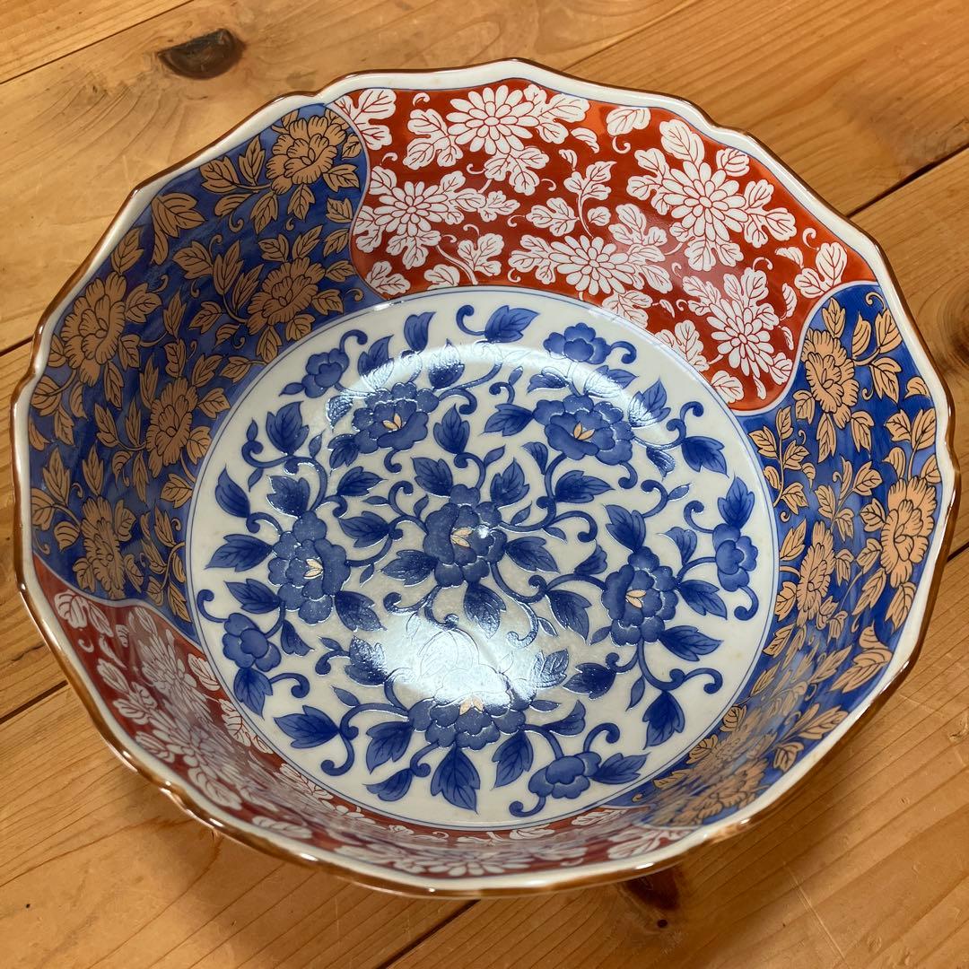 【龍峯窯】深鉢 草花色絵