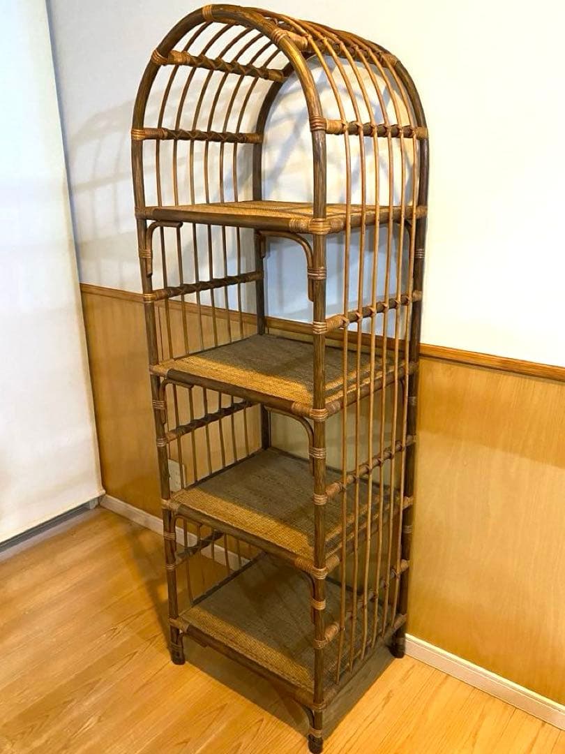 ラタン✴︎アーチ型✴︎オープンシェルフ✴︎アンティーク✴︎4段✴︎春インテリア✴︎模様替えに