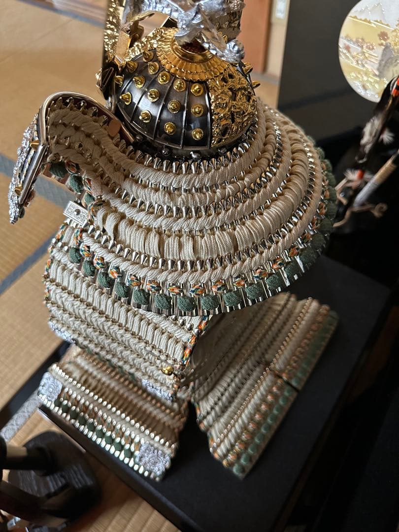 ◼️出品3/29(日)迄◼️美品【鈴甲子雄山/ スズキネユウザン 】大鎧　正絹糸織