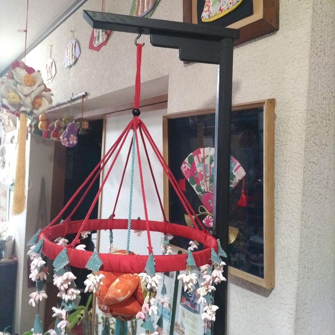 桜飾り、古布桜、八宝玉毬