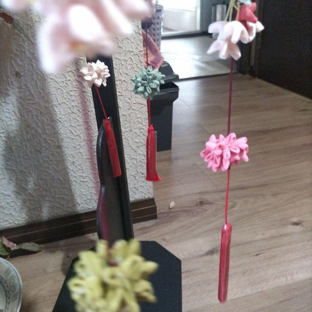 桜飾り、古布桜、八宝玉毬