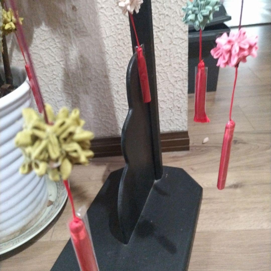 桜飾り、古布桜、八宝玉毬