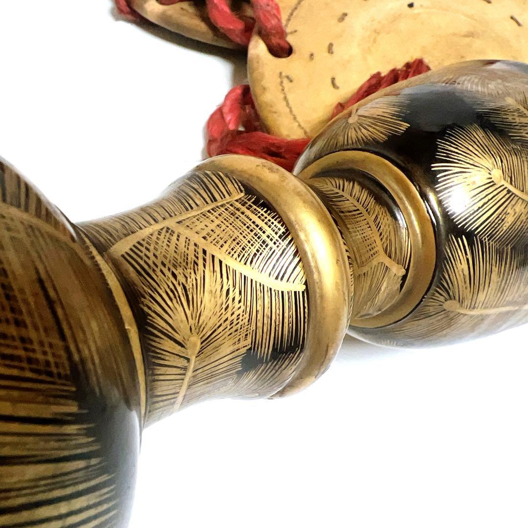 【希少】鼓　蒔絵　小鼓　胴　和楽器　伝統芸能　能 歌舞伎　金彩