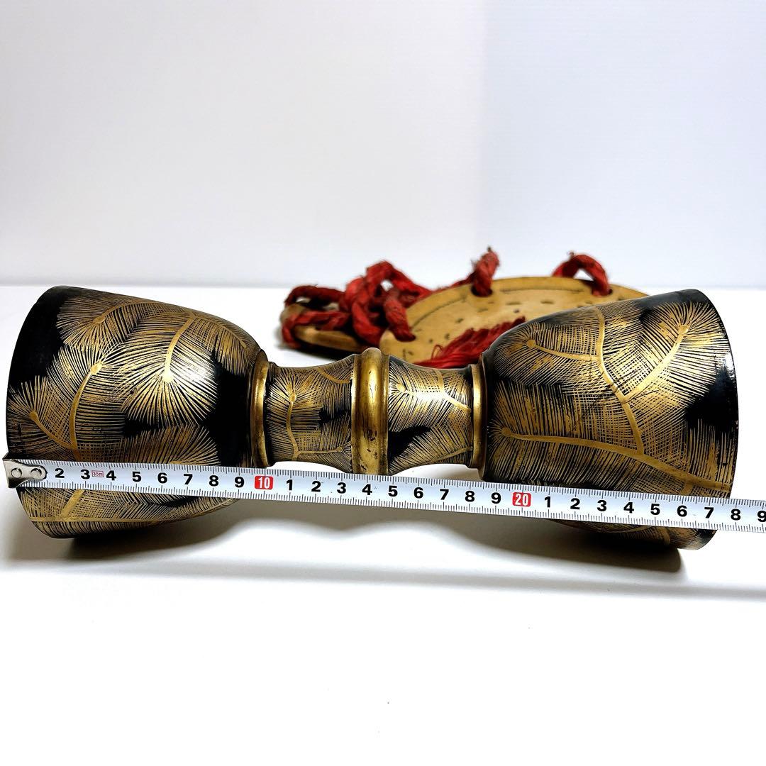 【希少】鼓　蒔絵　小鼓　胴　和楽器　伝統芸能　能 歌舞伎　金彩