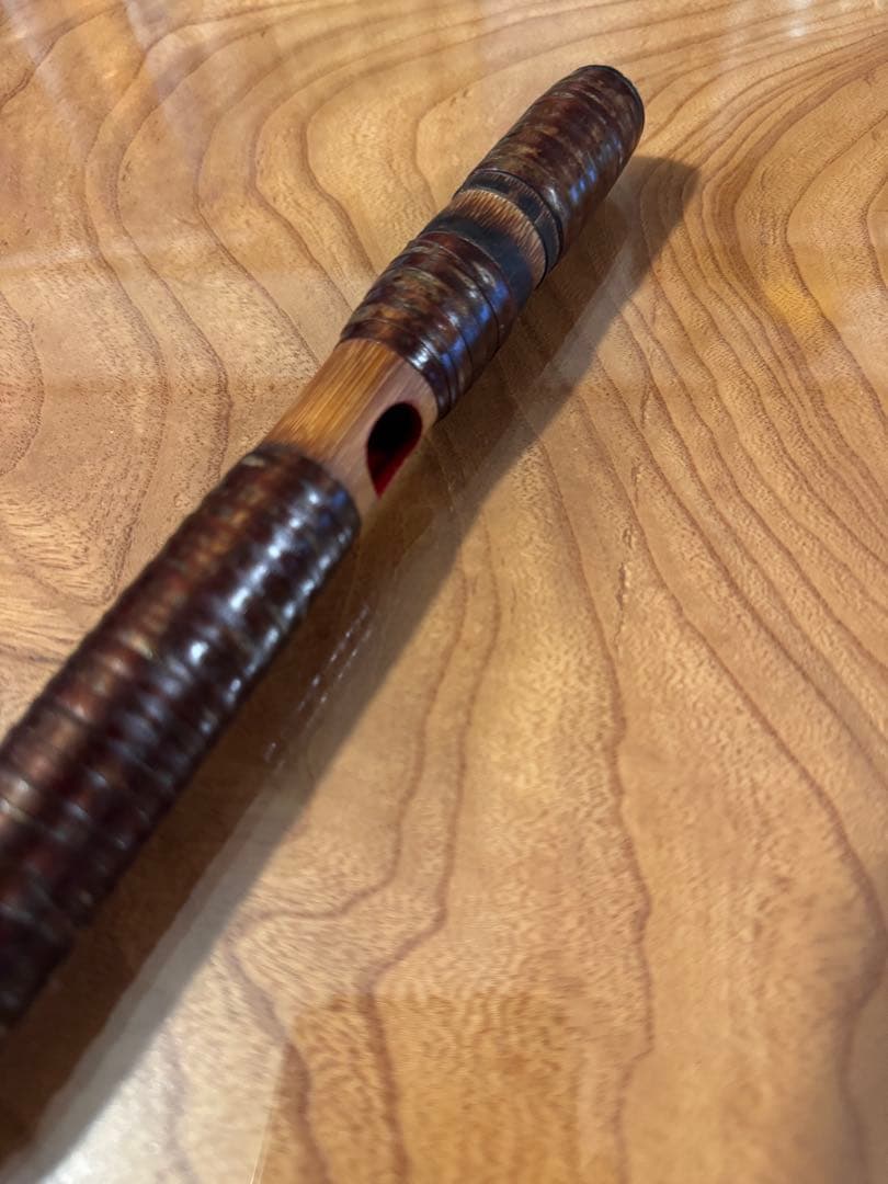 龍笛 煤竹 竹製 樺幅広巻 雅楽 伝統芸能 神楽