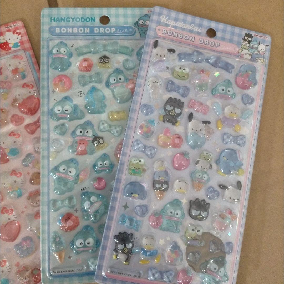 ボンボンドロップ　キティ　ハンギョドン　はぴだんぶい　4パックセット