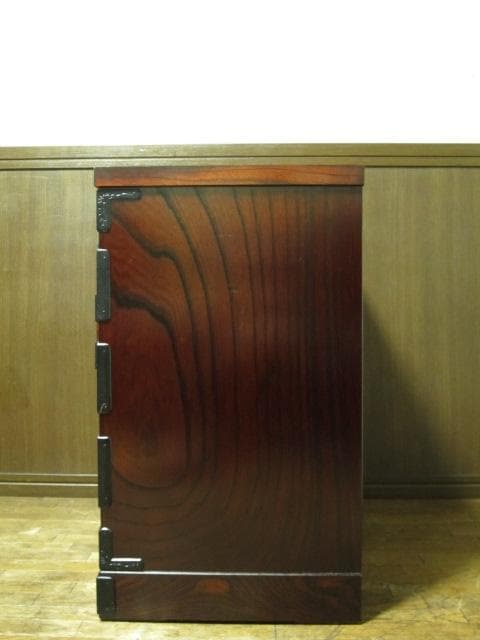 美品 伝統工芸 欅材 拭き漆塗 №999きさらぎ10号 3段 民芸 岩谷堂箪笥