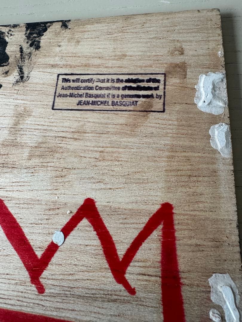 特価　ジャン ミシェル バスキア SAMO 板 原画 手書　画廊認識票 サイン入