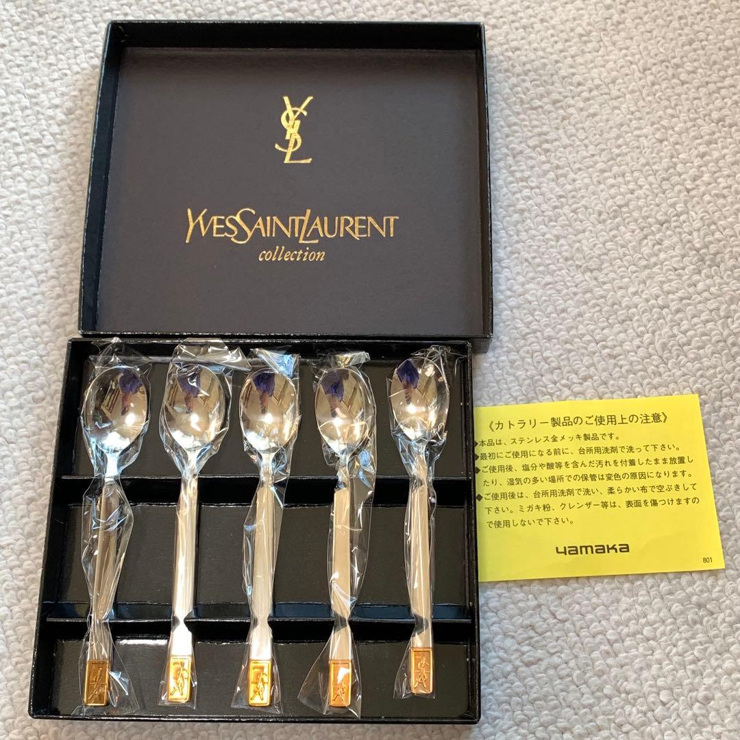 新品未使用　YSL　イヴサンローラン　yamaka　カトラリー　デザートスプーン