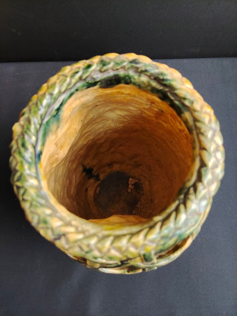 希少！ 籠型花瓶　天山作　蟹　最高傑作　飾壺　花器　時代物　華道具　古美術　共箱