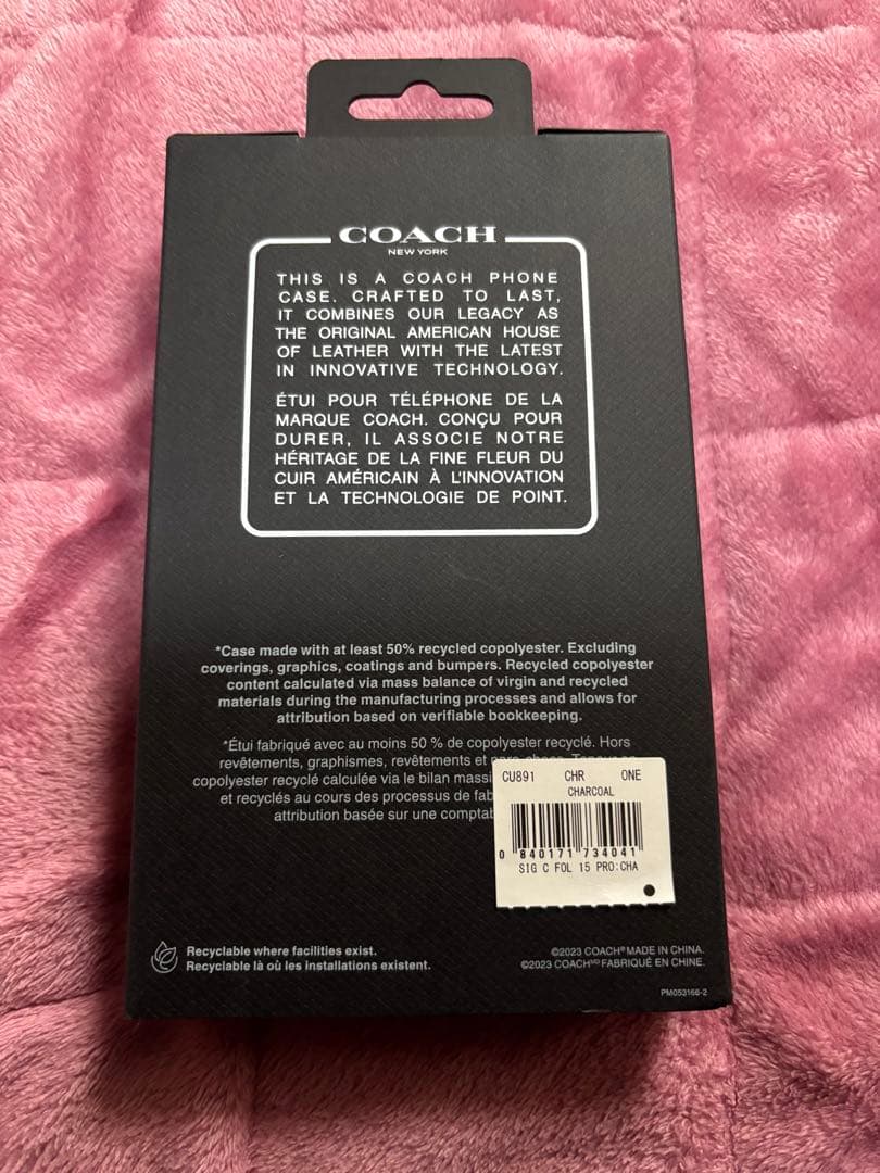 COACH iPhone 15 Pro 手帳型ケース ブラック