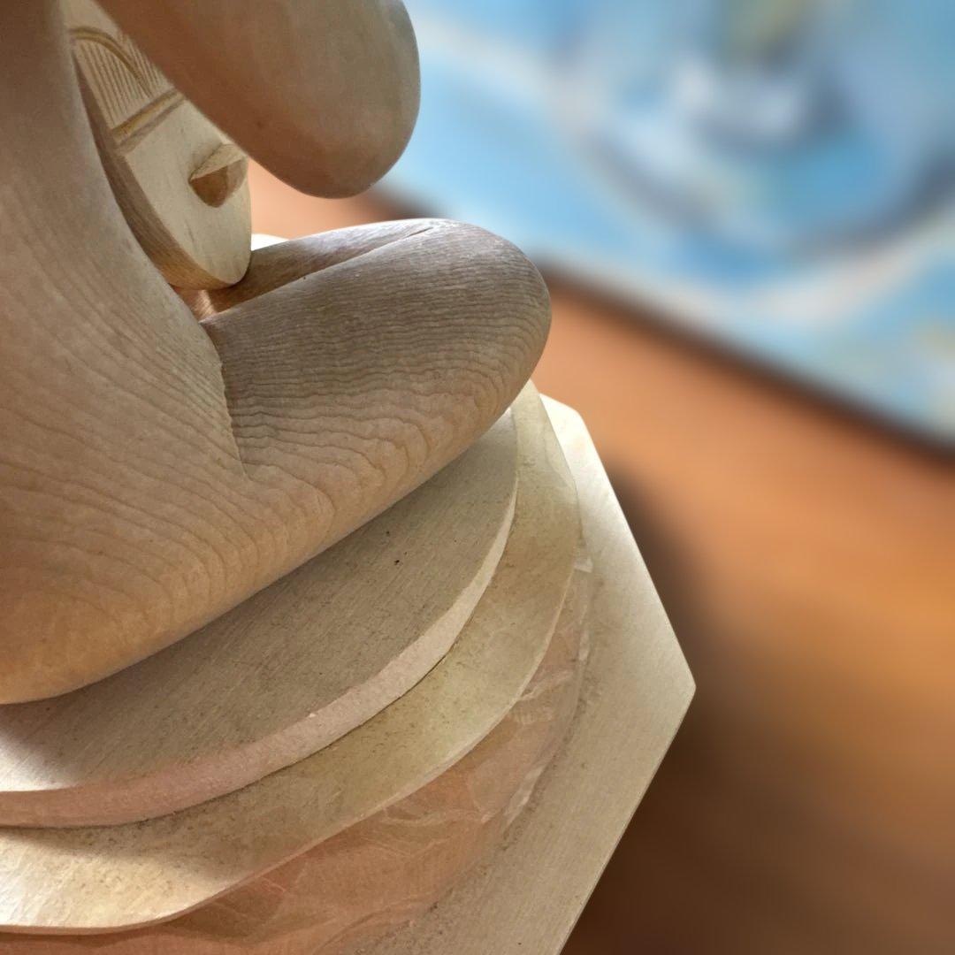 金運招来　木曽檜材　細密手彫り　裸弁財天