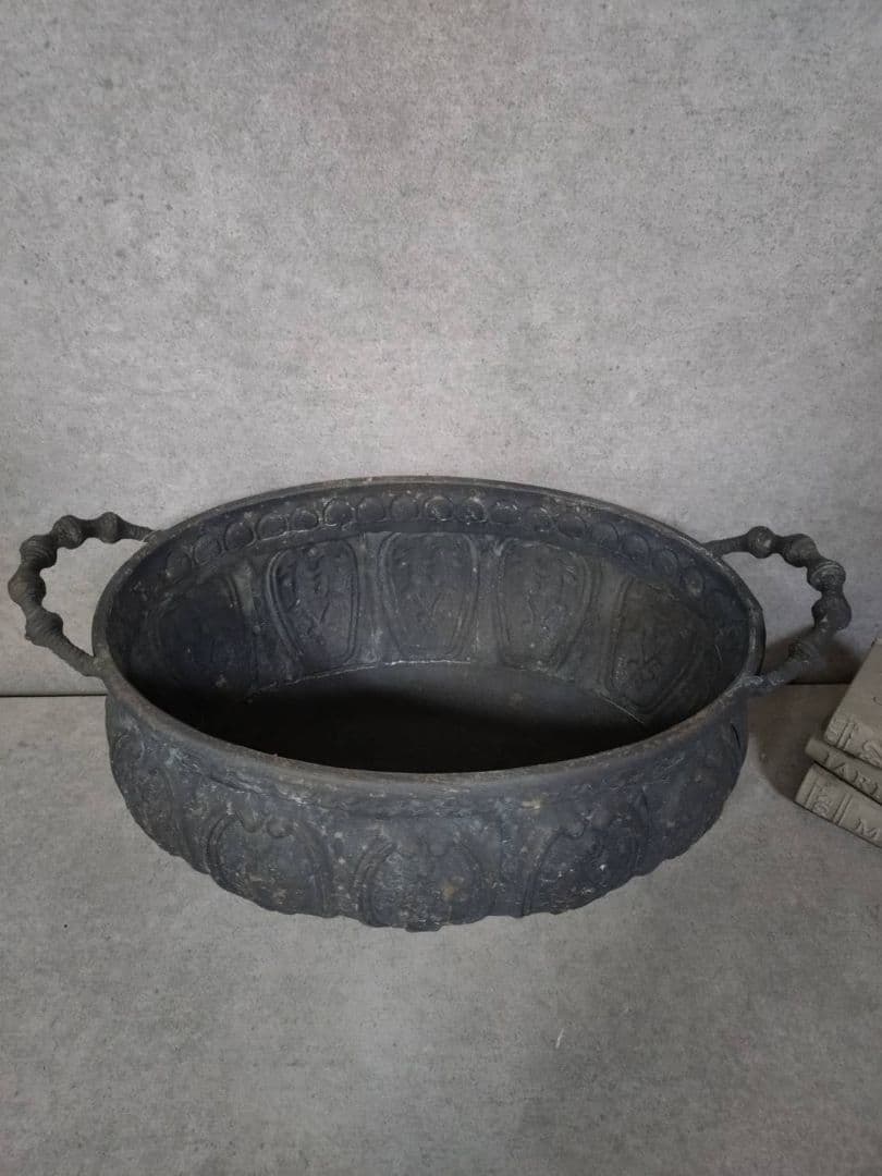 友膳*アンティークデコレオーバルMDGY*UF576*おしゃれ*ブリキ