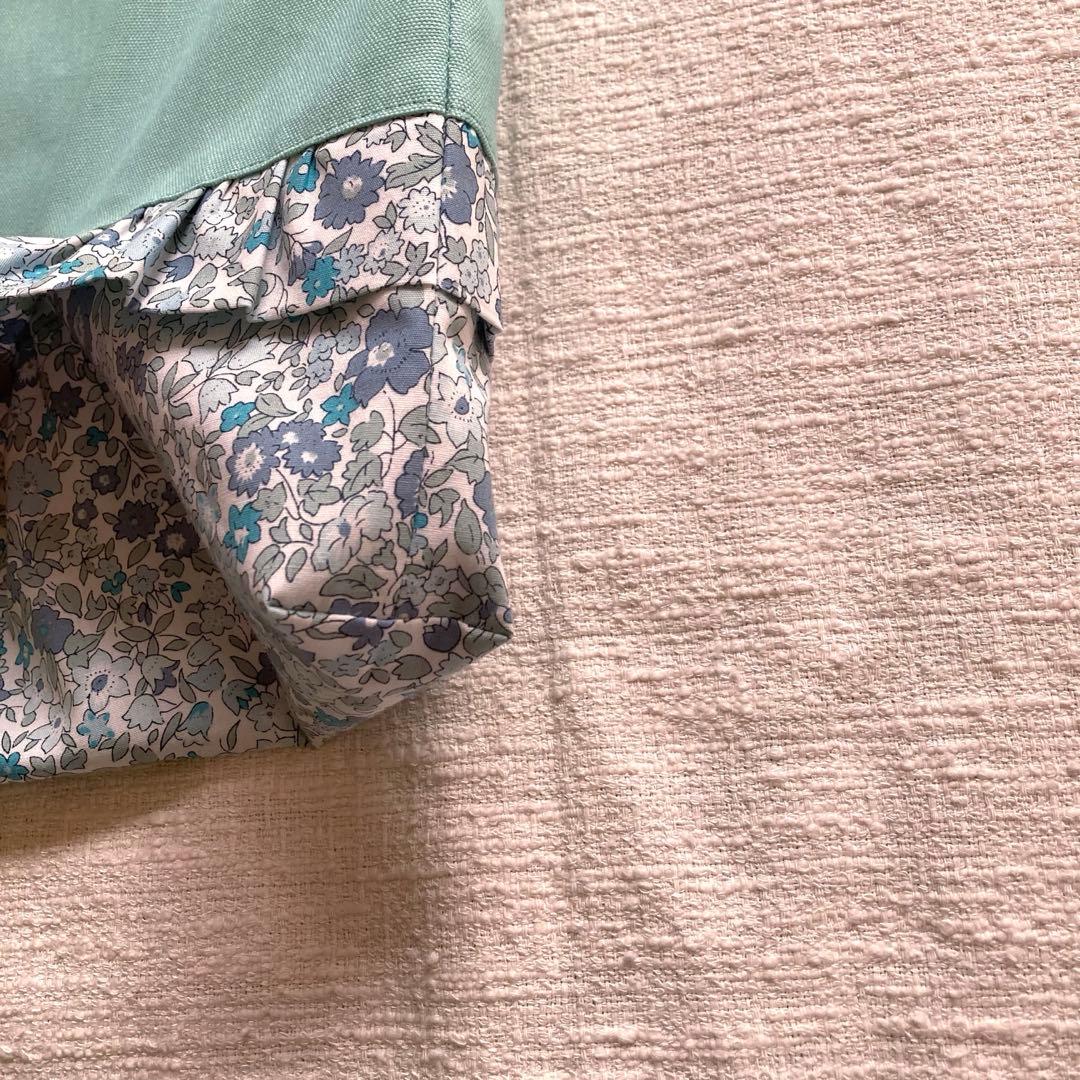 ｊｕｎ！花柄フリルレッスンバッグ+上履き袋+体操服袋　ミントグリーン