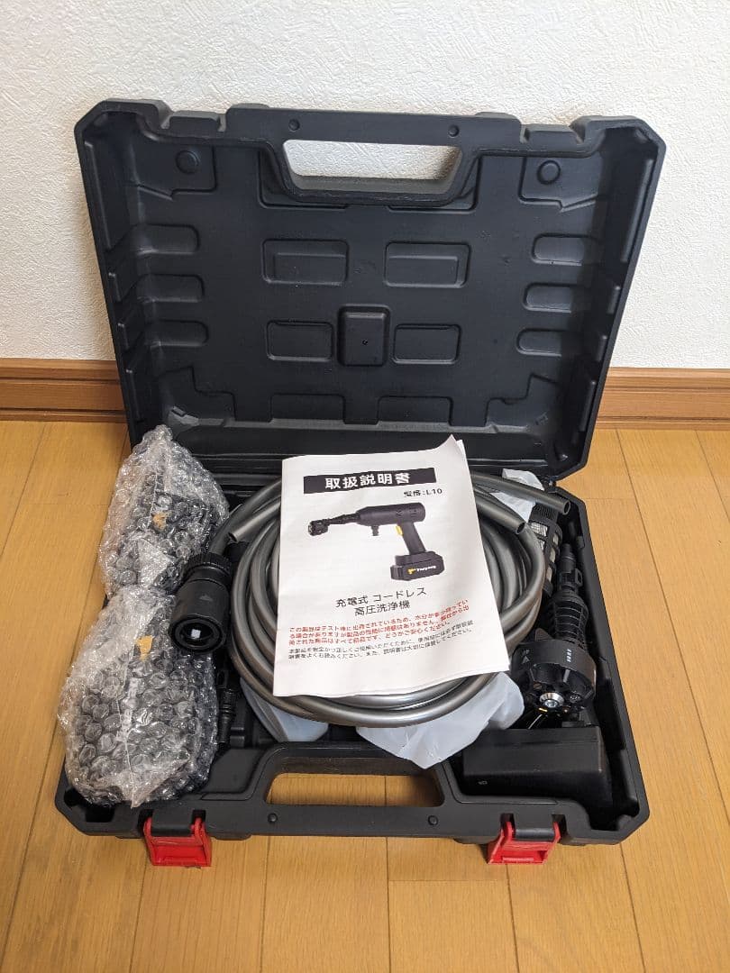 高圧洗浄機 8MPa コードレス 充電式 残量表示 バッテリー2個 低騒音