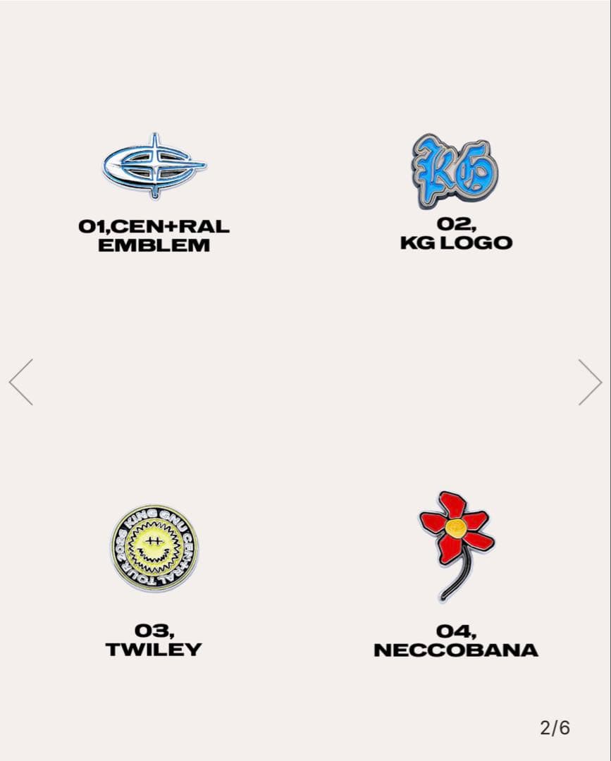 ミュージシャン King Gnu CEN+RAL RANDOM PINS SET