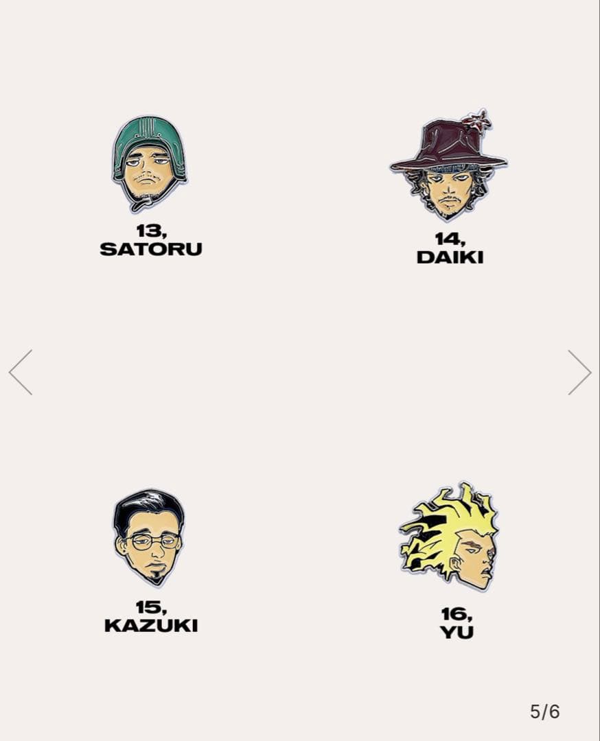 ミュージシャン King Gnu CEN+RAL RANDOM PINS SET