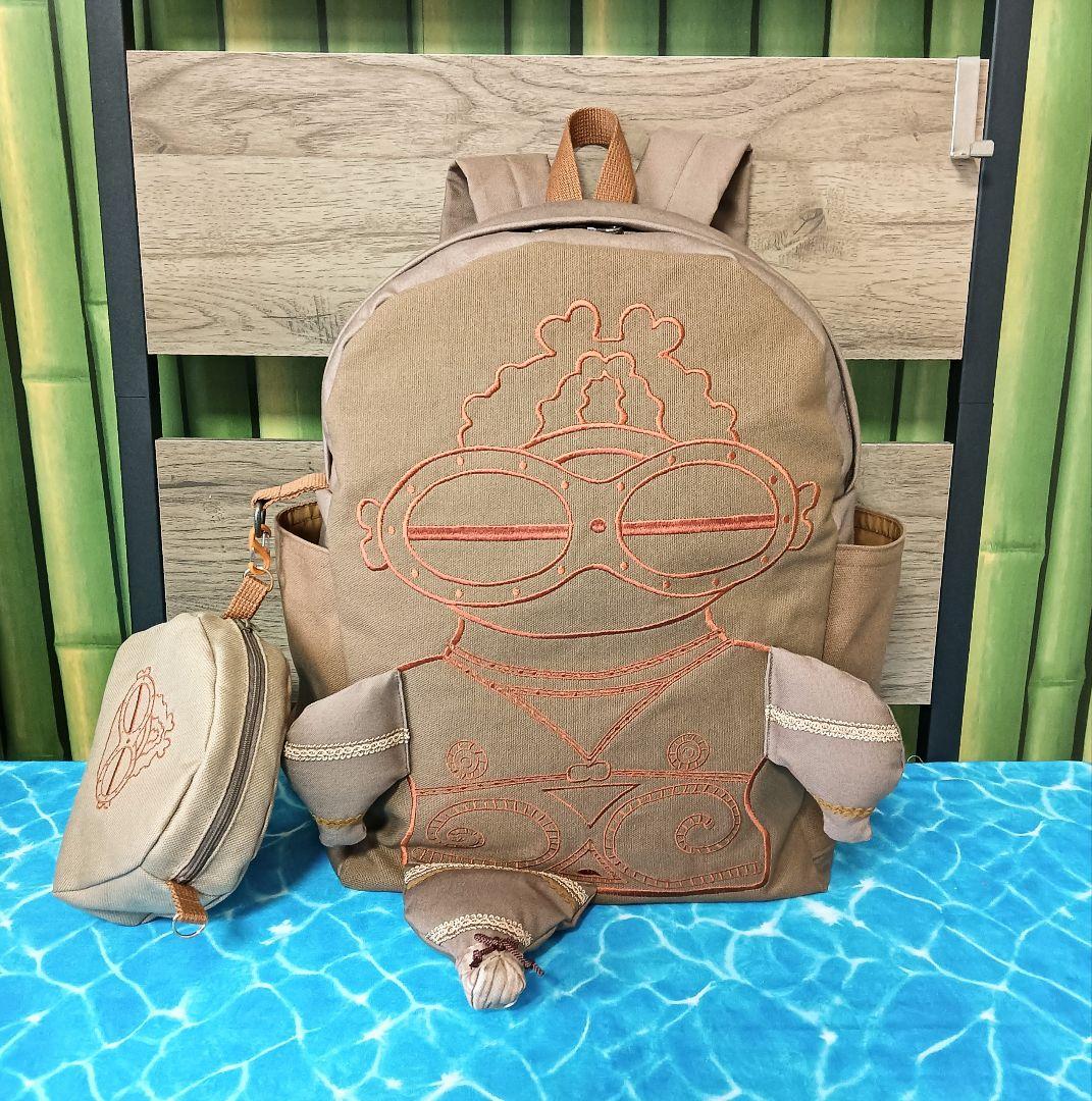 遮光器土偶　リュックサック　ハンドメイド　モカ　亀ヶ岡遺跡　しゃこちゃん