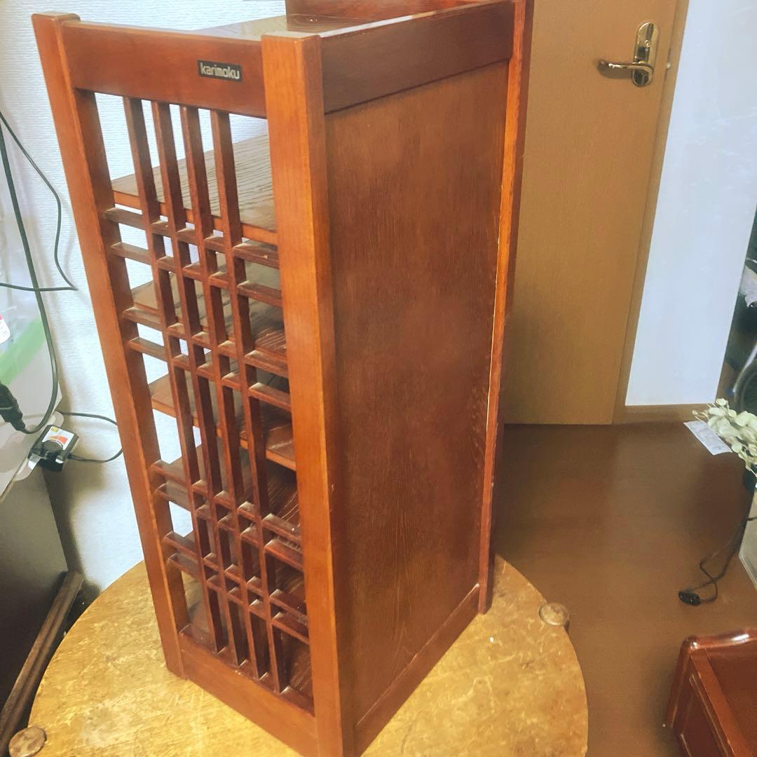 昭和レトロ オールドカリモク シューズラック 下駄箱 花台 電話代 木製 小棚