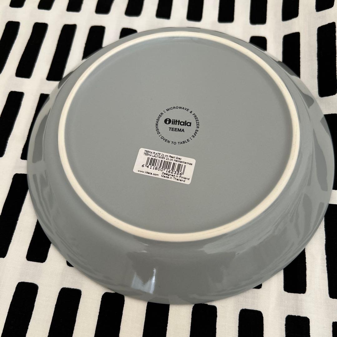 イッタラ ティーマ ホワイト パールグレー 21cm プレート 4枚