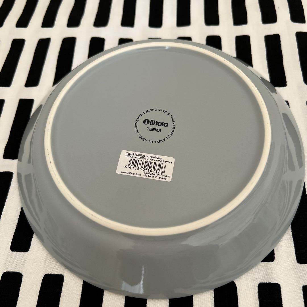 イッタラ ティーマ ホワイト パールグレー 21cm プレート 4枚