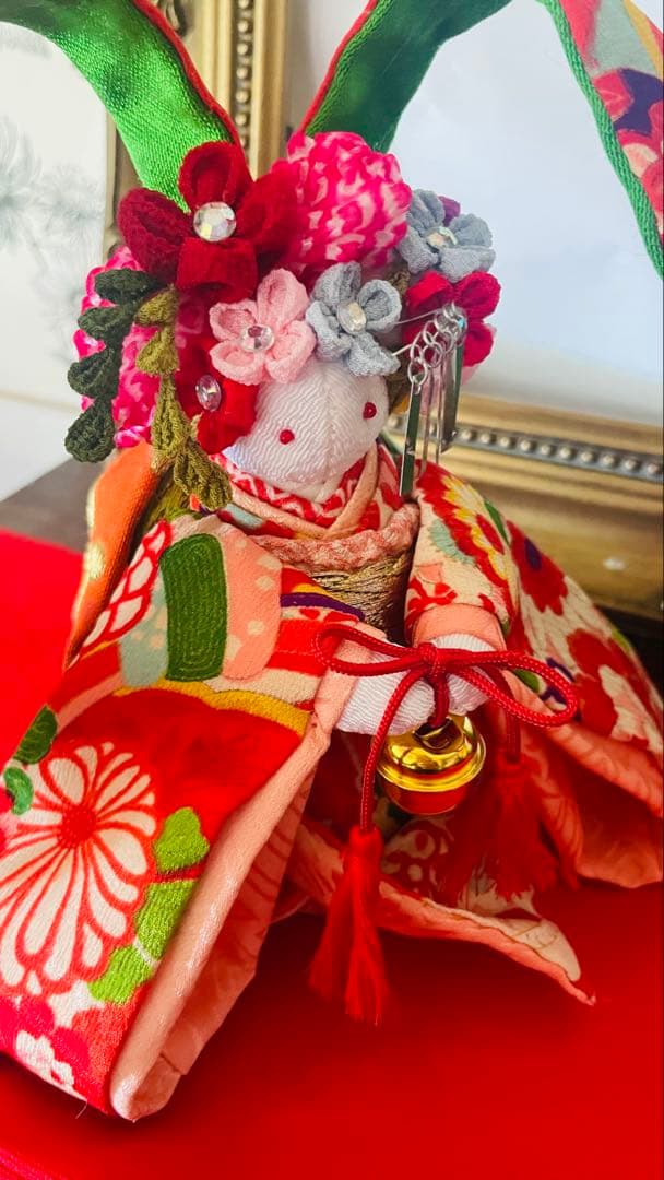 ふっちになります 着物うさぎ人形お姫様ペアセット