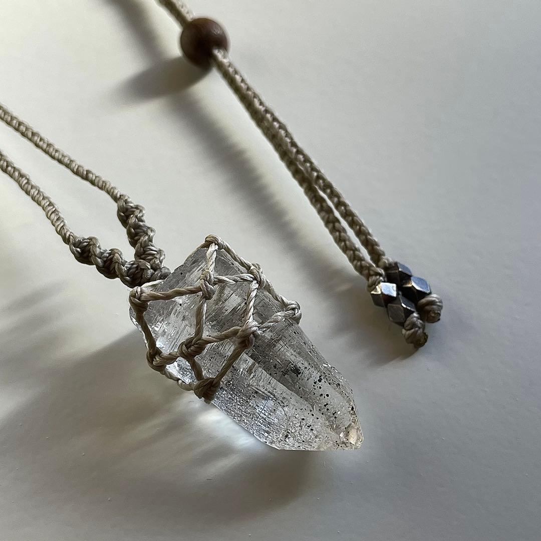 ヒマラヤ水晶 ガネッシュヒマール ＊ マクラメネックレス ⑥