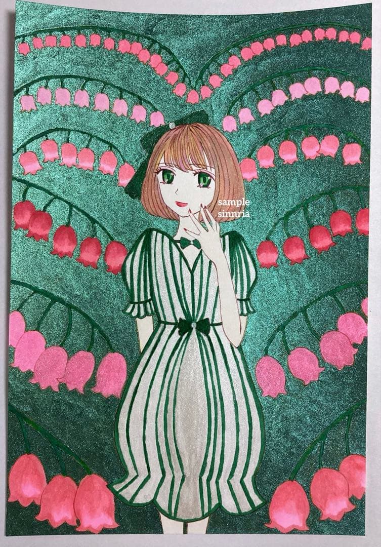 手描きイラスト　オリジナルイラスト　3枚　おまけ1枚