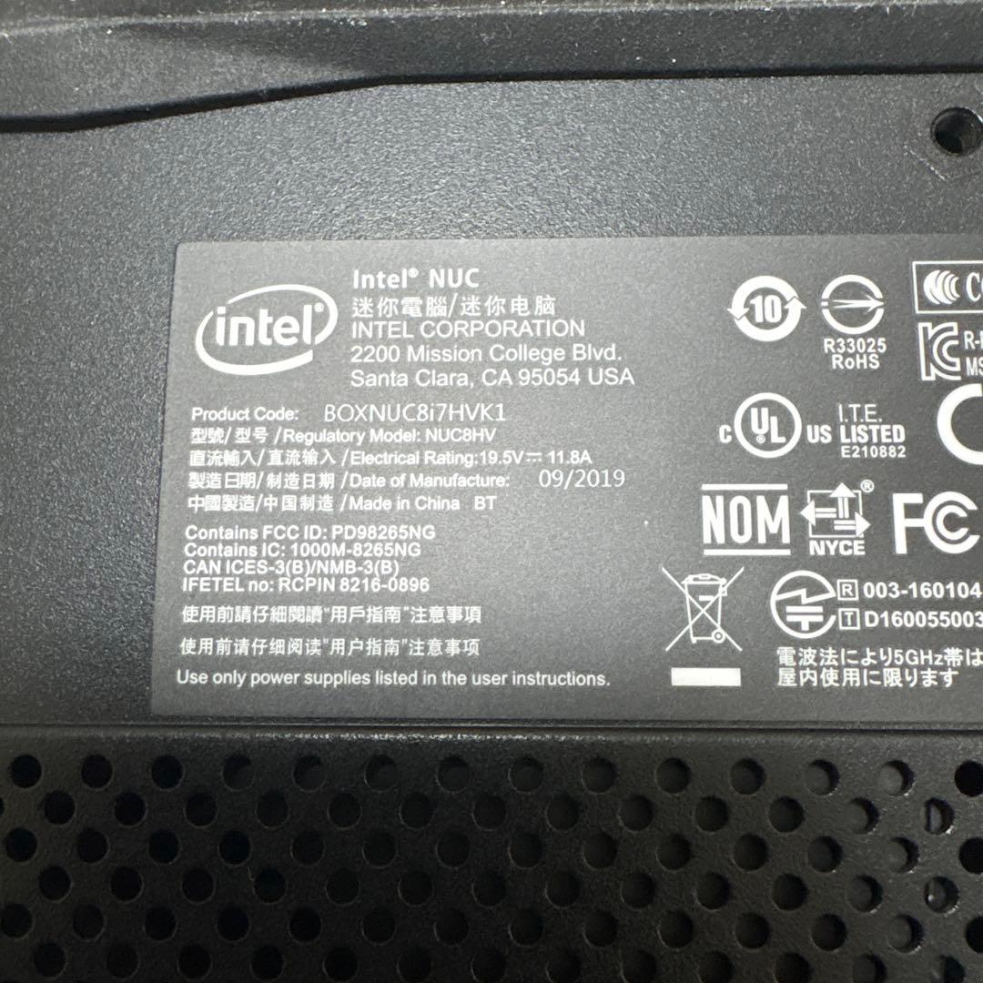 Intel NUC ミニPC NUC8i7HVK OSなし 美品未使用