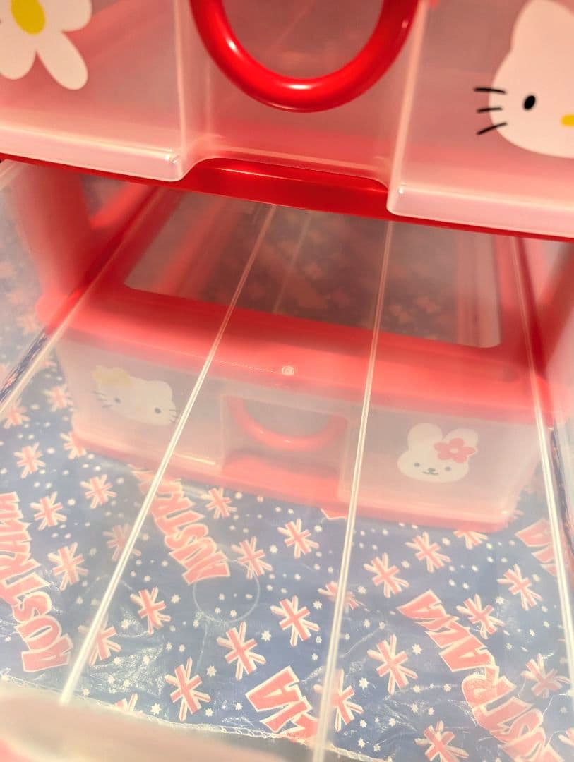 平成レトロ ハローキティ 3段チェスト引き出し 小物入れ 収納 サンリオ　中古品